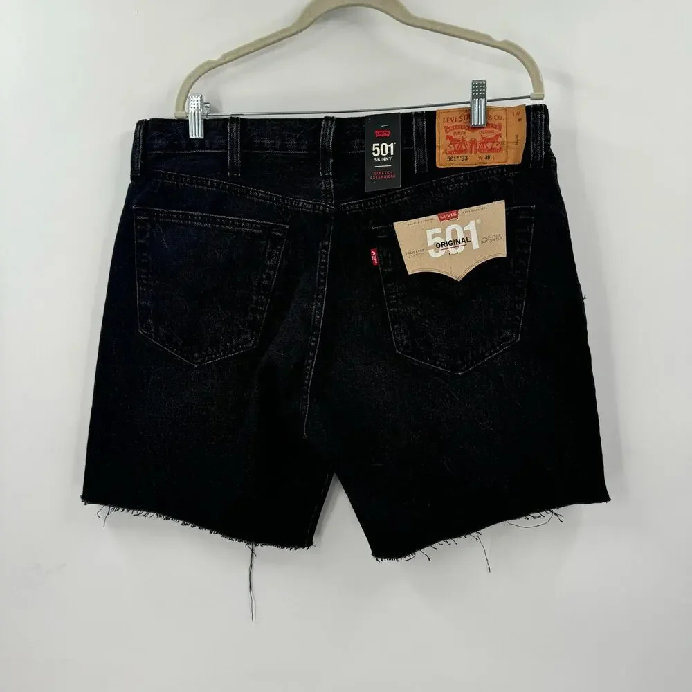 NWT Levis 501 black denim cutoff shorts